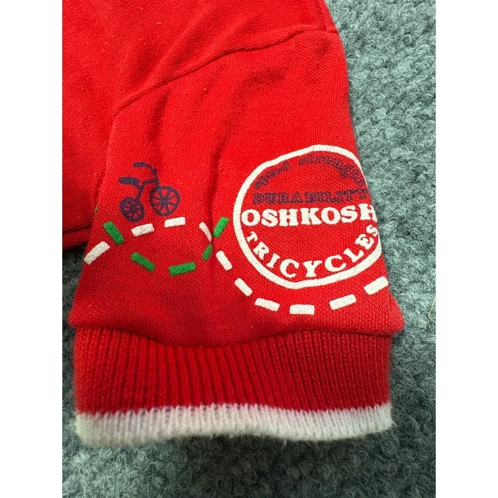 VINTAGE 90s OshKosh BGosh Polo Shirt Baby 6-9 M Red Short Sleeve USA Tricycles